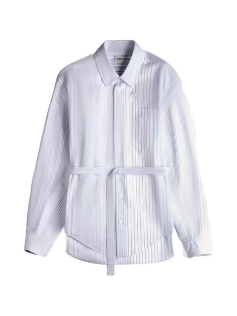 Tod's striped belted shirt - Blue - zdjęcie produktu nr 1