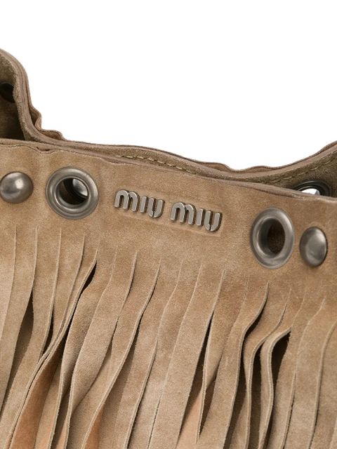 Miu Miu fringed tote bag - Brown