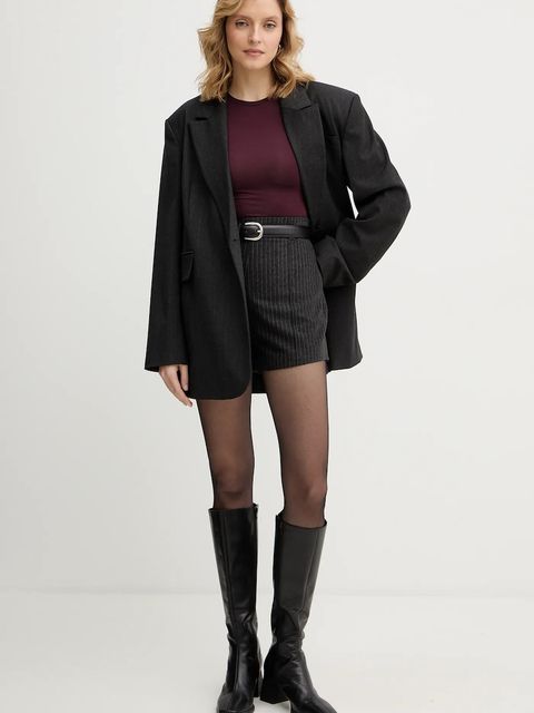 La Mania szorty GLADYS damskie kolor szary high waist GLADYS - zdjęcie produktu nr 2