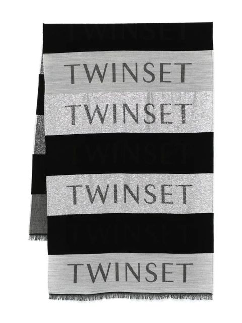 TWINSET logo-jacquard scarf - Black - zdjęcie produktu nr 1