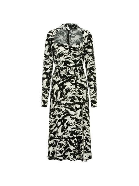 ROTATE BIRGER CHRISTENSEN Ellen abstract-pattern midi dress - Black - zdjęcie produktu nr 1