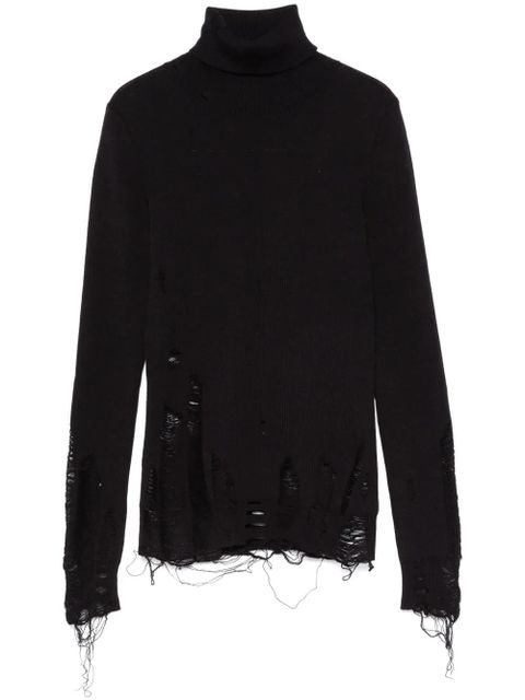 MM6 Maison Margiela distressed-effect sweater - Black - zdjęcie produktu nr 1
