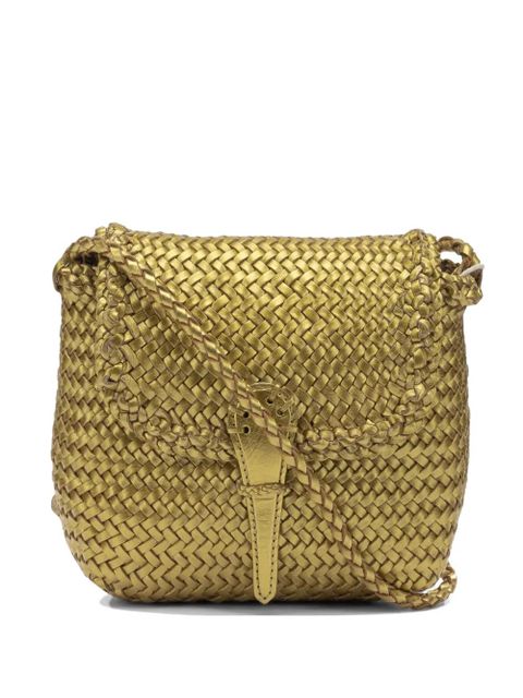 DRAGON DIFFUSION Mini city woven leather shoulder bag - Gold - zdjęcie produktu nr 1