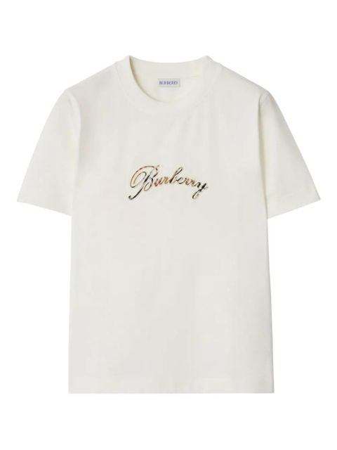 Burberry cursive-logo cotton T-shirt - White - zdjęcie produktu nr 1