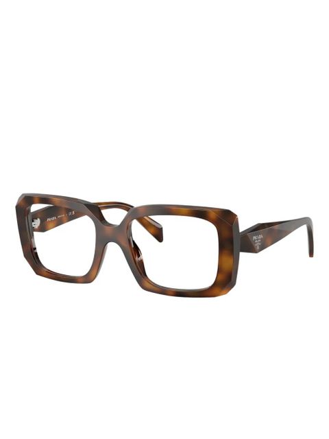 Prada Eyewear geometric glasses - Brown