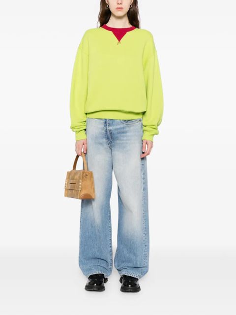 JW Anderson contrast-collar sweatshirt - Green - zdjęcie produktu nr 2