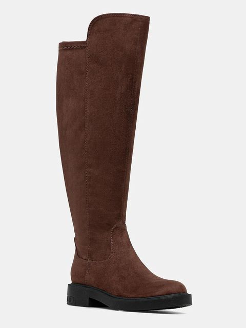 Guess kozaki FYZA2 damskie kolor brązowy na płaskim obcasie FLFF2Z ESU11 - zdjęcie produktu nr 1