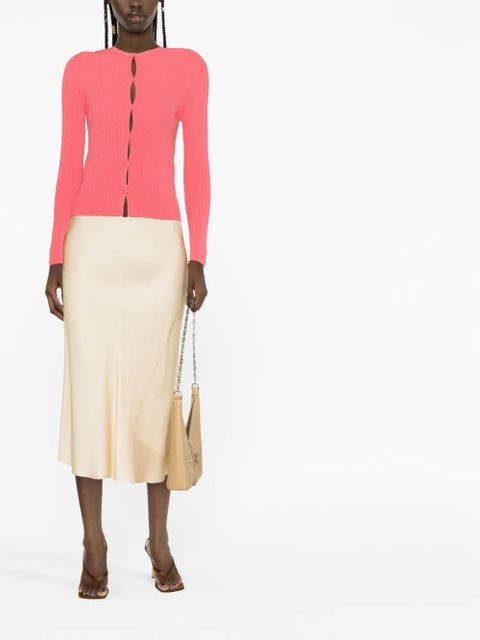 FENDI ribbed-knit cotton-blend cardigan - Pink - zdjęcie produktu nr 2