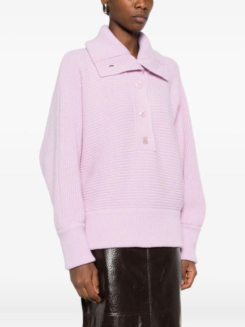 Magda Butrym high-neck button-placket jumper - Pink