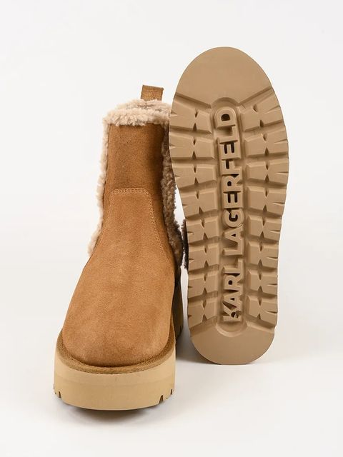 Karl Lagerfeld śniegowce SKYLAR kolor brązowy KL48662