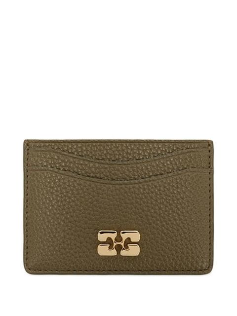 GANNI Bou logo-plaque cardholder - Green - zdjęcie produktu nr 1