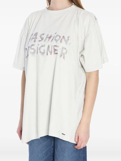 Balenciaga distressed cotton shirt - White