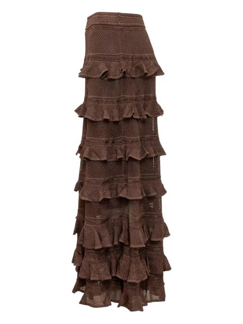 ZIMMERMANN tiered ruffle skirt - Brown - zdjęcie produktu nr 2