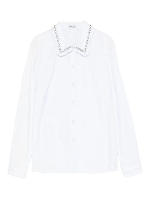 Miu Miu embellished ruffled-collar shirt - Grey - zdjęcie produktu nr 1
