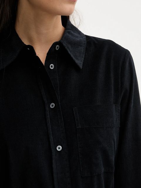 Marc O'Polo sukienka sztruksowa kolor granatowy midi prosta 600088221015