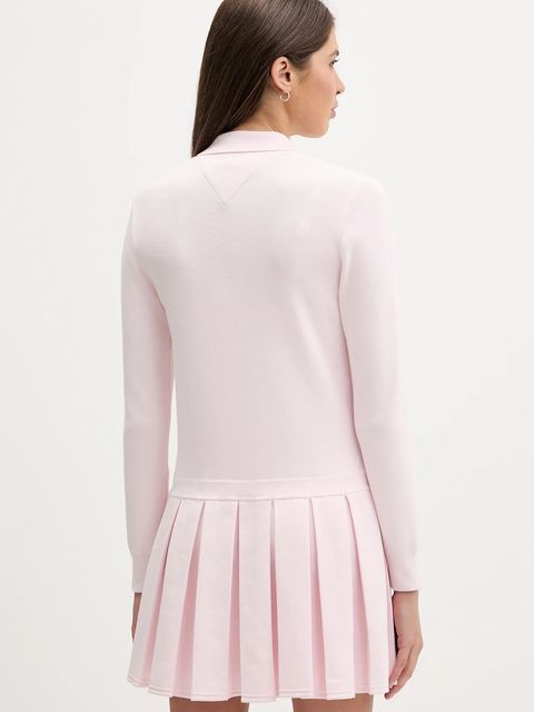 Tommy Jeans sukienka kolor różowy mini rozkloszowana DW0DW22464