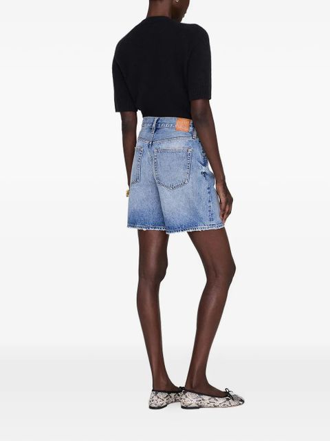 ANINE BING Heath frayed shorts - Blue