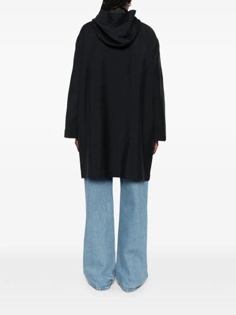 Prada hooded button-fastening coat - Blue