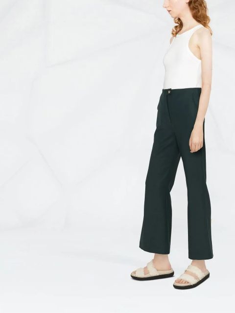 Nanushka Kyma cropped kick-flare trousers - Green