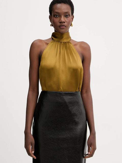 Retrofete bluzka Martina damska kolor zielony gładka R-FW25-11995-11 - zdjęcie produktu nr 1