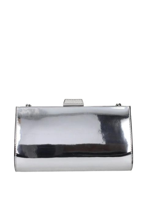 Jimmy Choo Zahra metallic leather clutch bag - Silver - zdjęcie produktu nr 2