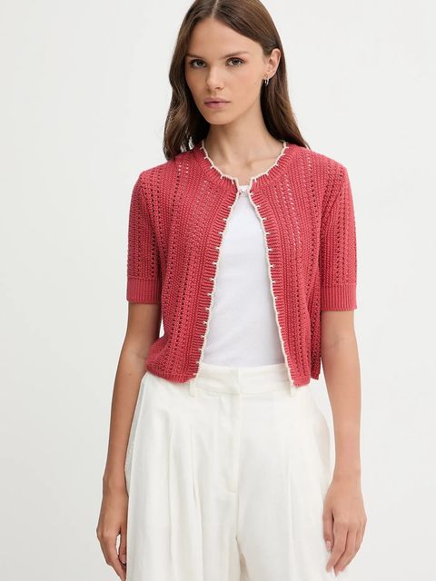 United Colors of Benetton kardigan bawełniany damski kolor różowy 1594E501Z - zdjęcie produktu nr 1