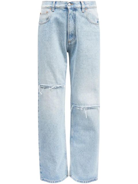 MM6 Maison Margiela distressed-effect straight-leg jeans - Blue