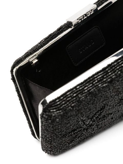 STAUD Carmella beaded clutch bag - Black