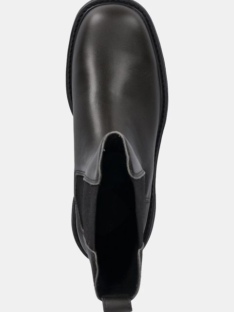 Calvin Klein sztyblety skórzane CHUNKY HIGH CHELSEA kolor zielony na płaskim obcasie YW0YW01909