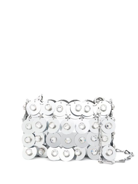Rabanne sequinned mini bag - Silver - zdjęcie produktu nr 1