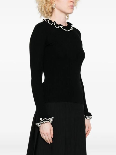 Valentino Garavani virgin wool knitted top - Black - zdjęcie produktu nr 2