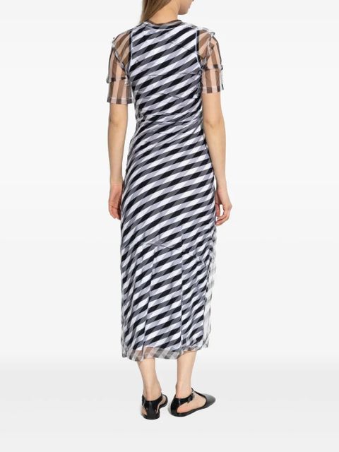 Sportmax Pausa striped mesh midi dress - Black