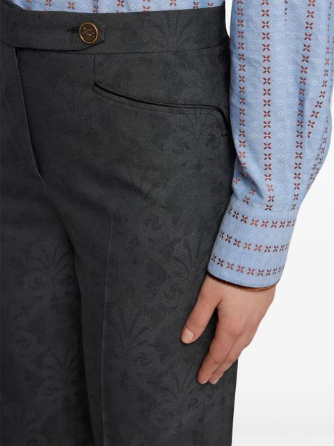 ETRO floral-jacquard trousers - Grey