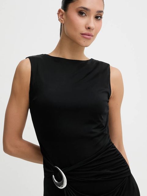 HUGO sukienka kolor czarny maxi dopasowana 50554034