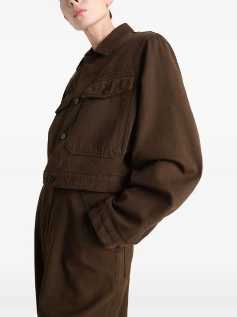LEMAIRE twill cropped blouson - Brown