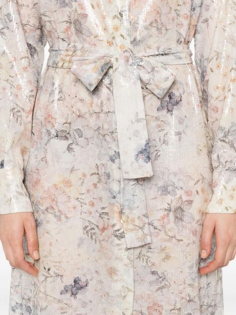Golden Goose sequin floral shirt midi day dress - Neutrals - zdjęcie produktu nr 2
