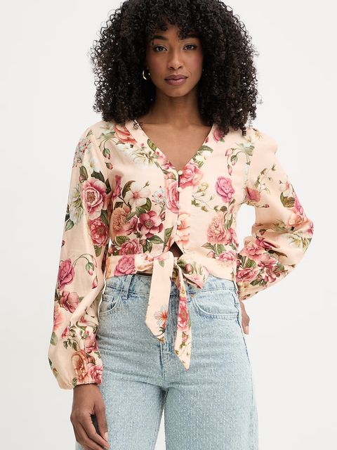 Guess bluzka damska z lnem SHIRLEY - zdjęcie produktu nr 2