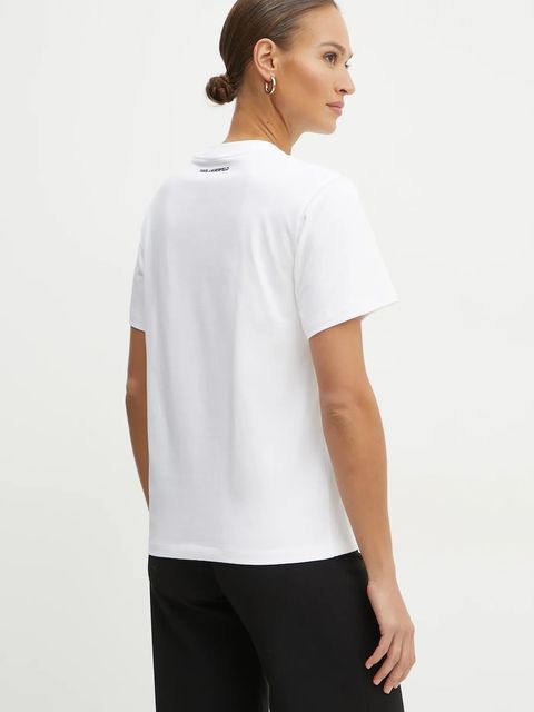 Karl Lagerfeld t-shirt bawełniany IKON damski kolor biały A1W17100 - zdjęcie produktu nr 2