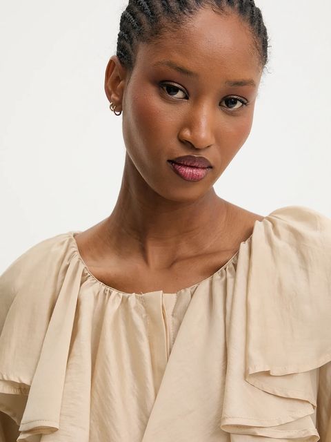 Answear.LAB bluzka damska kolor beżowy gładka