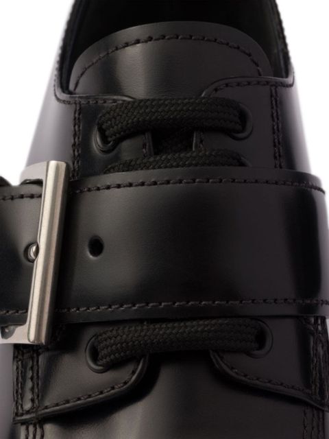 Prada Brushed leather lace-up shoes - Black