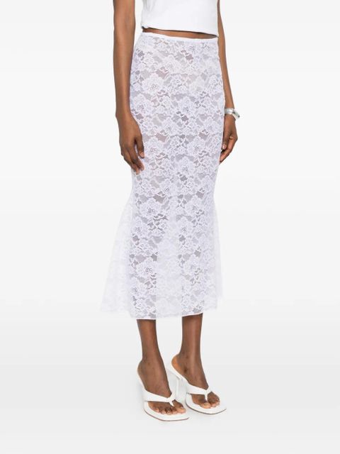 Oséree lace midi skirt - White
