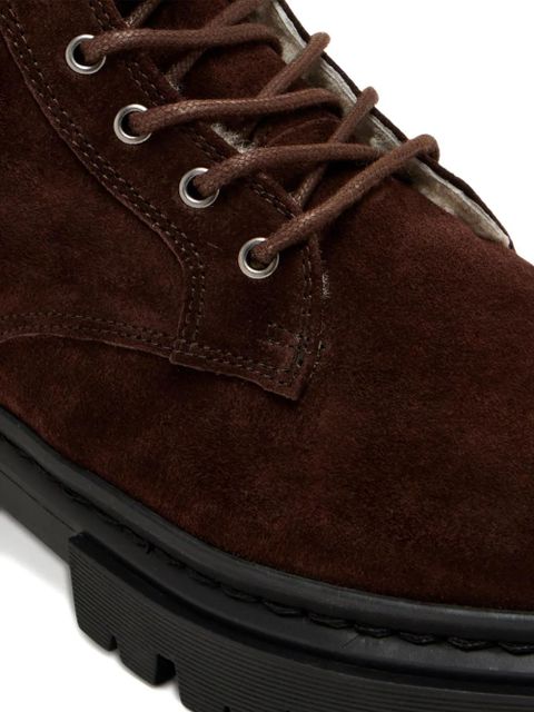 STAUD Henry shearling lace-up boots - Brown
