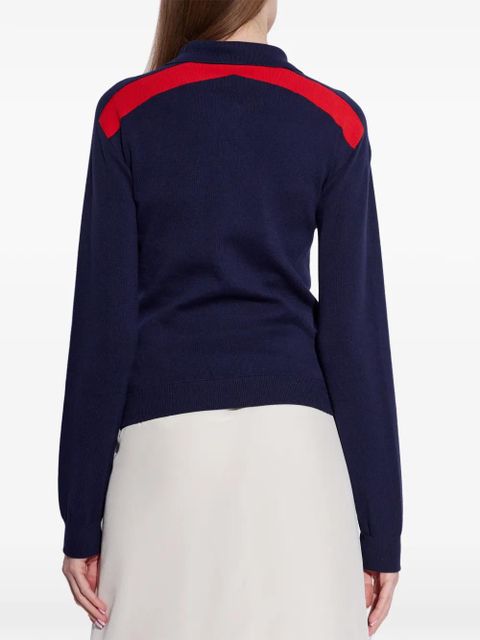 Versace zip collared cardigan - Blue