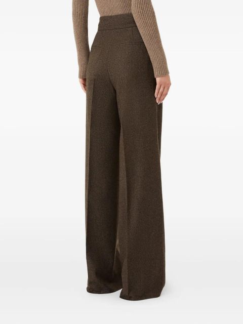 Max Mara pleated wide-leg trousers - Brown