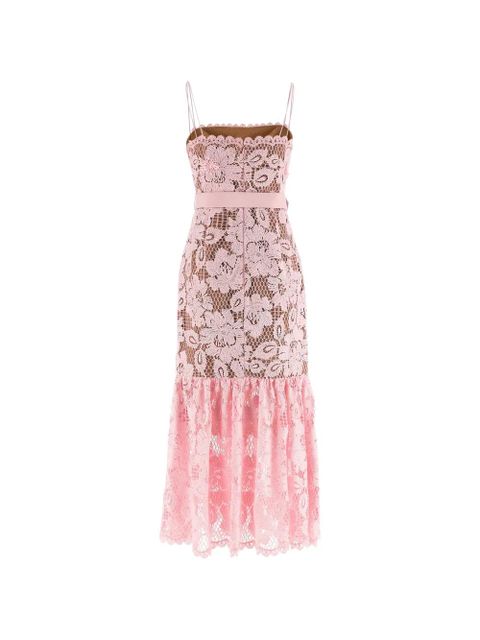 Self-Portrait crochet-lace midi dress - Pink - zdjęcie produktu nr 2