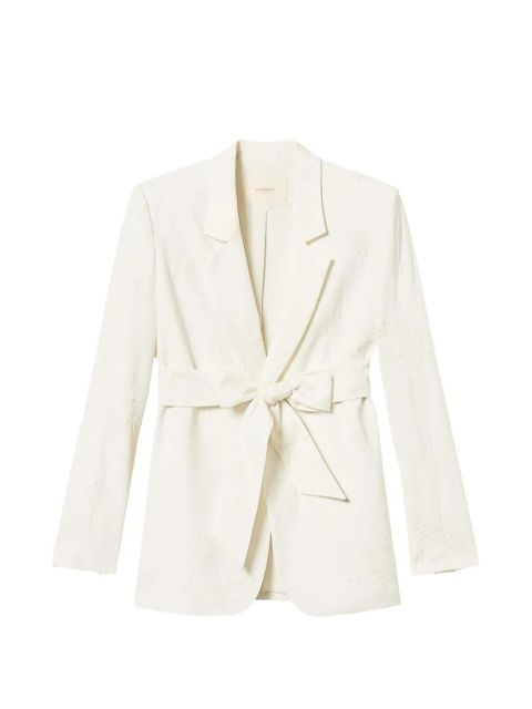 TWINSET embroidered belted blazer - White - zdjęcie produktu nr 1