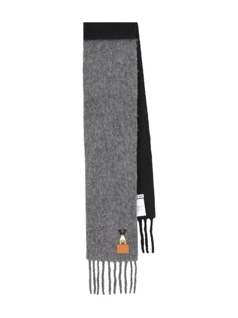 LOEWE fringed wool scarf - Grey - zdjęcie produktu nr 1