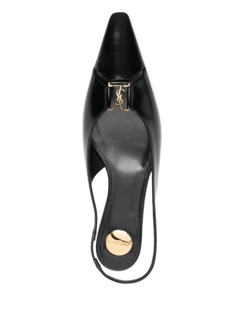 Saint Laurent Babylone slingback pointed-toe flats - Black