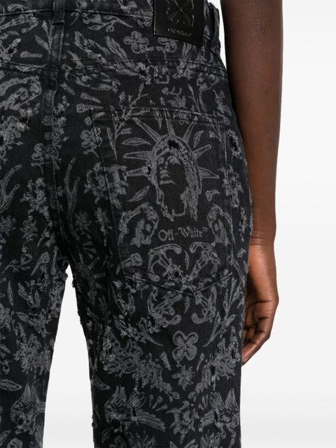 Off-White Tattoo straight-leg jeans - Black