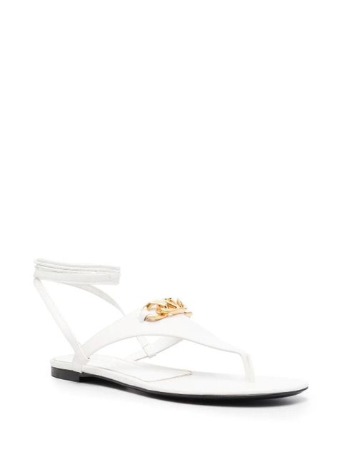 Valentino Garavani VLogo leather sandals - White
